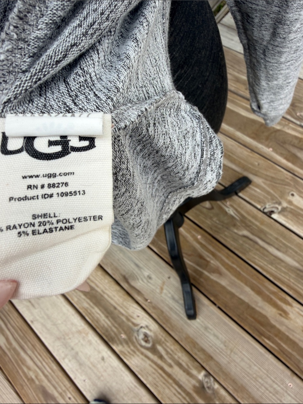 UGG Heather Gray Twist-Front Long Sleeve Pullover - Picture 5 of 5